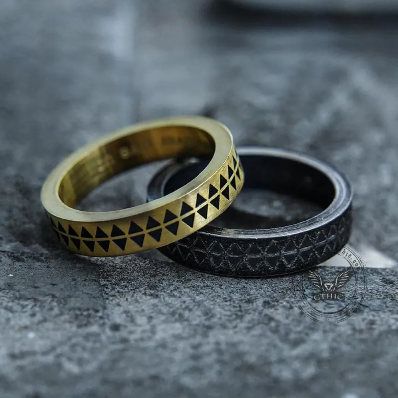 Sawtooth Pattern Stainless Steel Ring sold by GTHIC