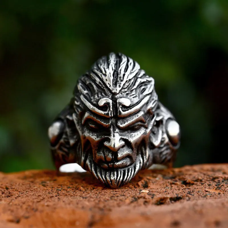 Vintage Monkey King Sun Wukong Stainless Steel Ring sold by GTHIC
