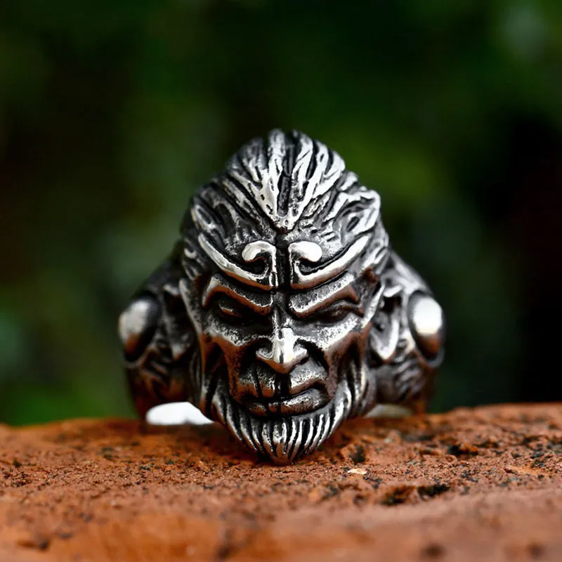Vintage Monkey King Sun Wukong Stainless Steel Ring sold by GTHIC