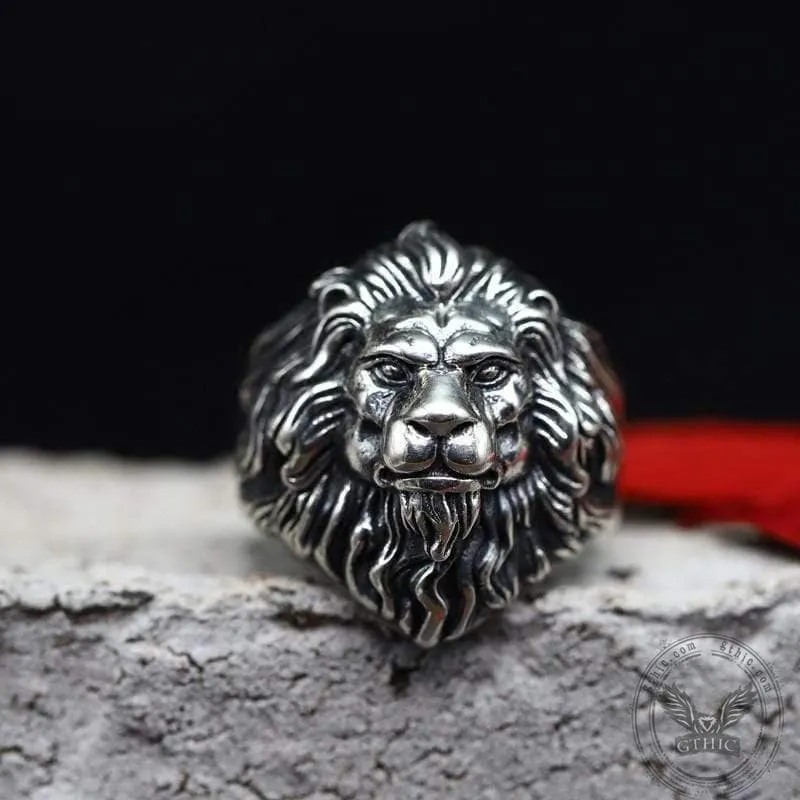Vintage Lion Head Sterling Silver Animal Ring sold by GTHIC