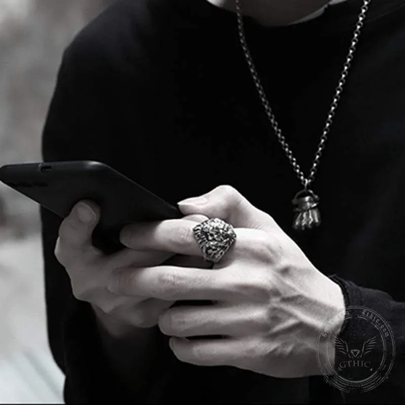 Vintage Lion Head Sterling Silver Animal Ring sold by GTHIC product image thumbnail 3