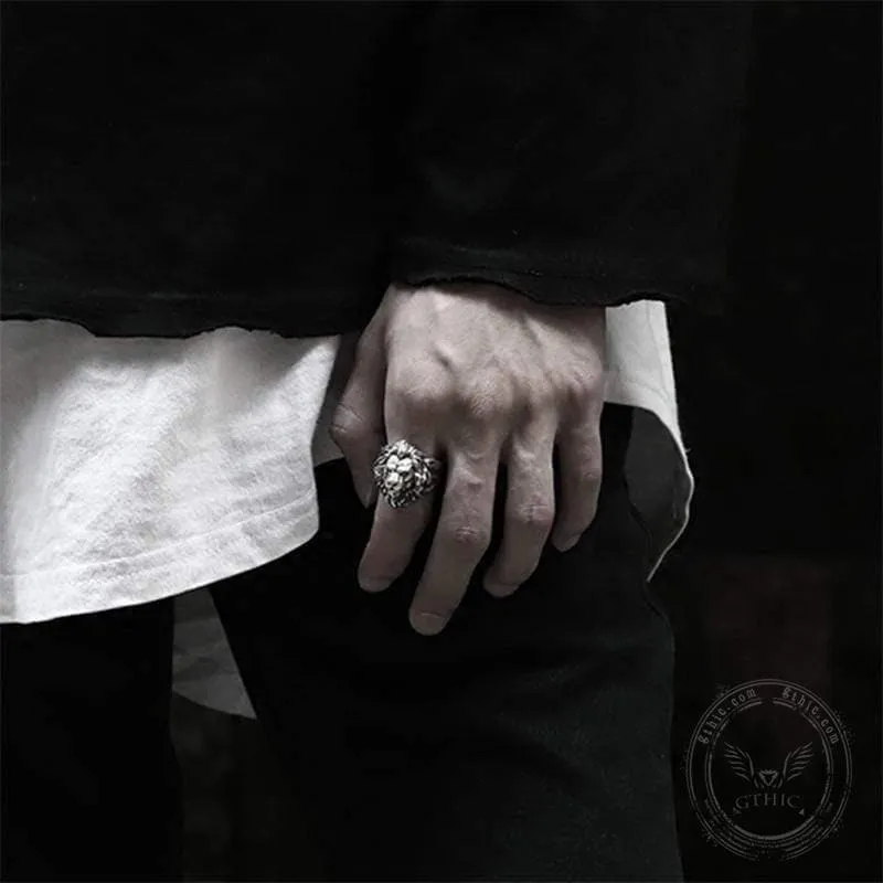 Vintage Lion Head Sterling Silver Animal Ring sold by GTHIC product image thumbnail 2