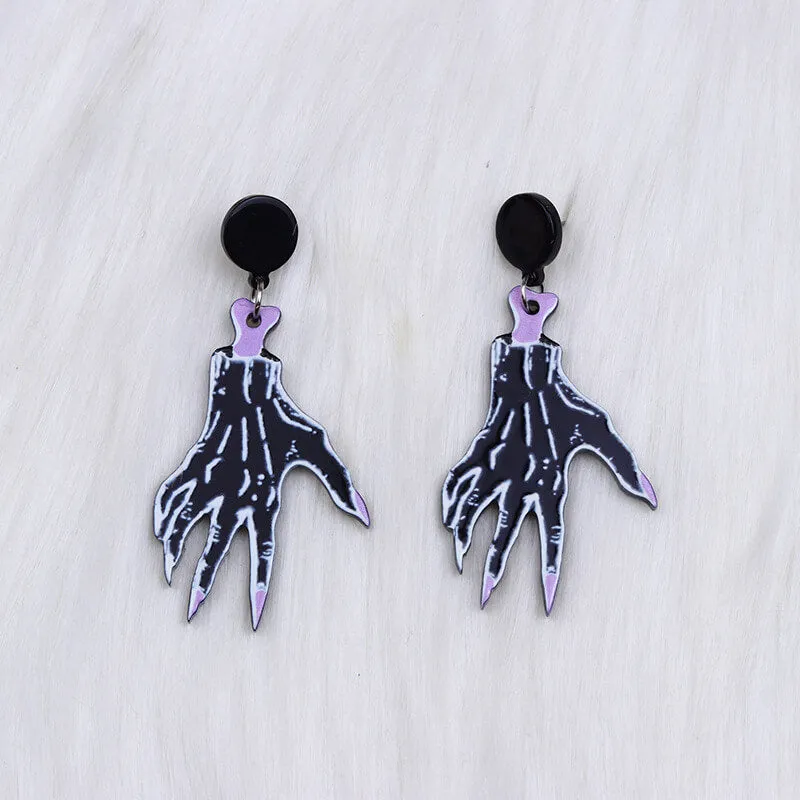 Halloween Skeleton Hands Acrylic Skull Earrings sold by GTHIC