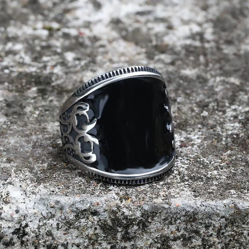 Black Epoxy Embossed Stainless Steel Ring sold by GTHIC