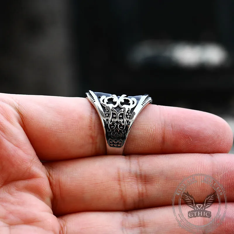 Black Epoxy Embossed Stainless Steel Ring sold by GTHIC product image thumbnail 4