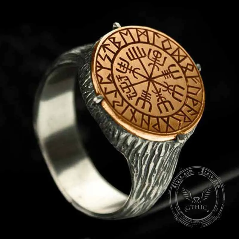 Vegvisir Compass Runes Stainless Steel Ring sold by GTHIC