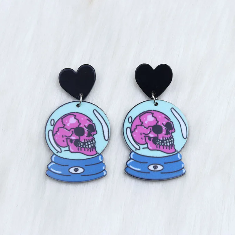 Halloween Skeleton Hands Acrylic Skull Earrings sold by GTHIC product image thumbnail 5