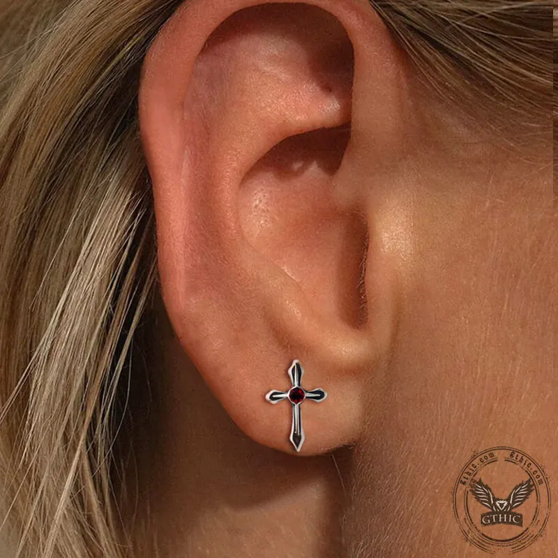 Cross Zircon Stainless Steel Stud Earring sold by GTHIC product image thumbnail 2