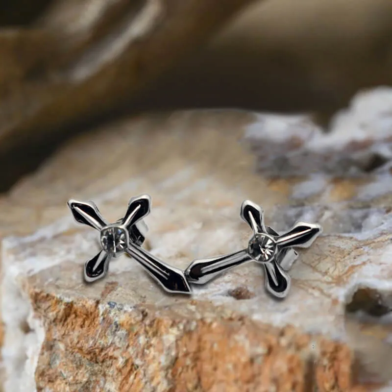 Cross Zircon Stainless Steel Stud Earring sold by GTHIC product image thumbnail 5
