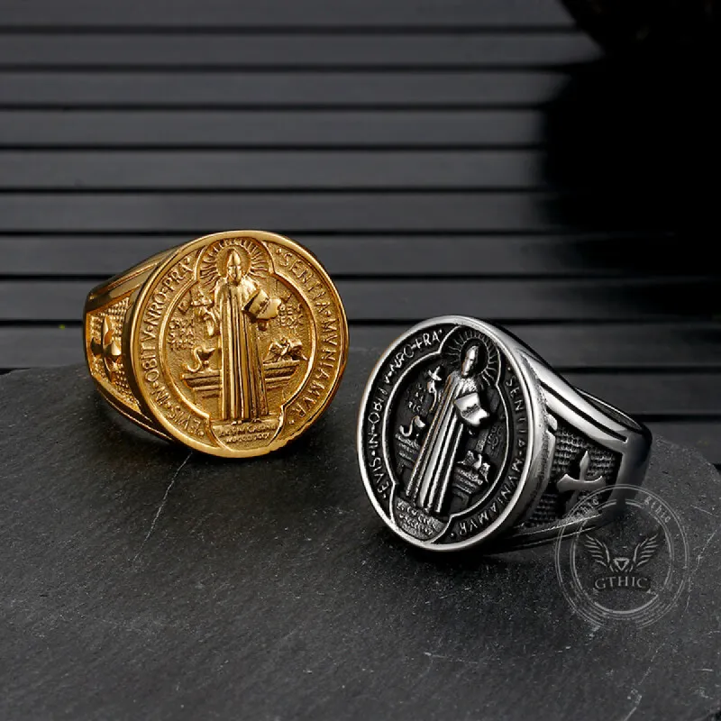 St. Benedict's Medal Exorcism Stainless Steel Ring sold by GTHIC