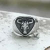 Bull Stainless Steel Signet Animal Ring sold by GTHIC
