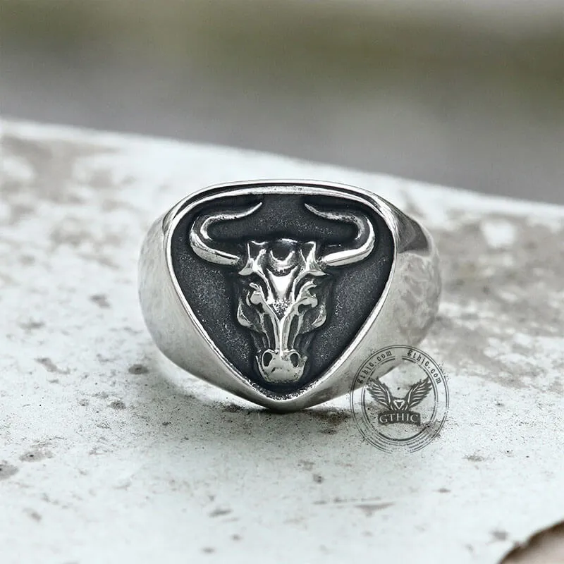 Bull Stainless Steel Signet Animal Ring sold by GTHIC product image thumbnail 3