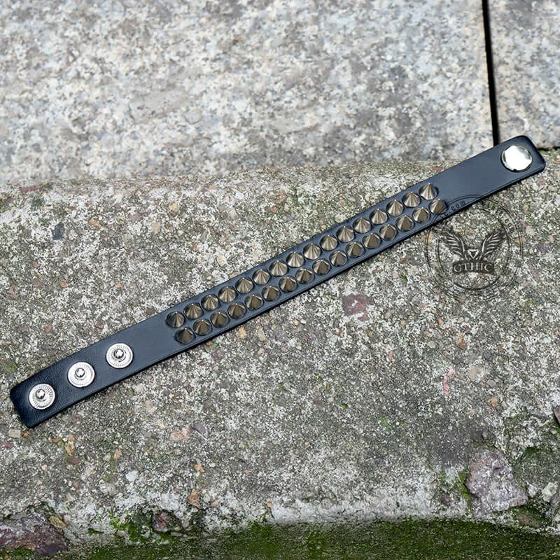 Punk Alloy Leather Spiked Bracelets sold by GTHIC product image thumbnail 4