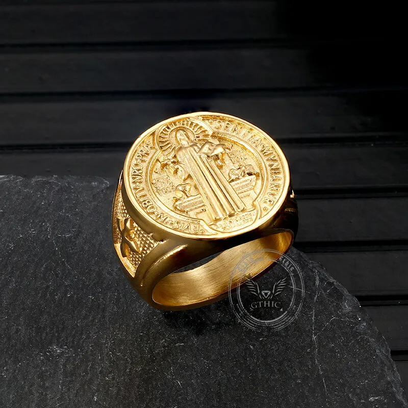 St. Benedict's Medal Exorcism Stainless Steel Ring sold by GTHIC product image thumbnail 4