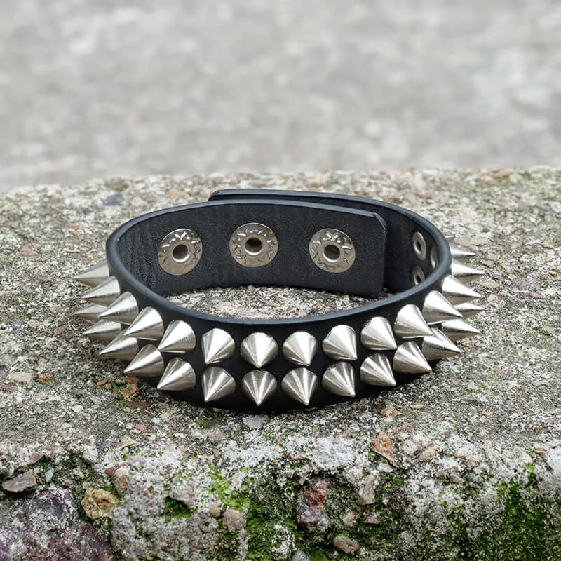Punk Alloy Leather Spiked Bracelets sold by GTHIC