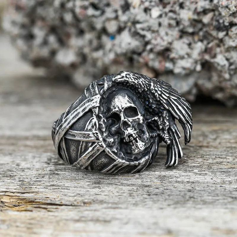 Crow Stainless Steel Skull Ring sold by GTHIC