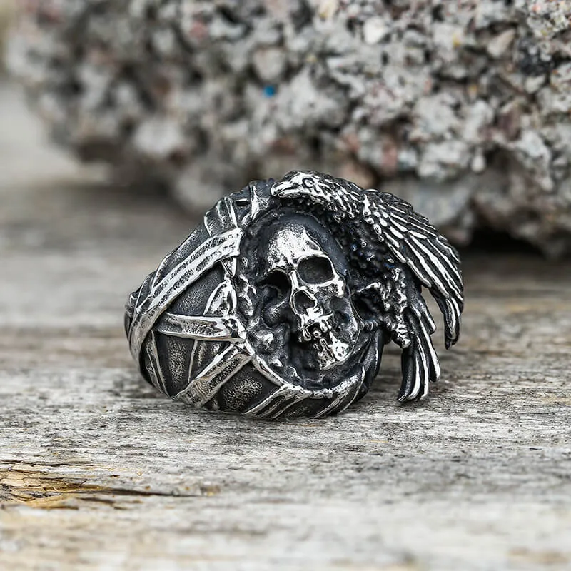 Crow Stainless Steel Skull Ring sold by GTHIC