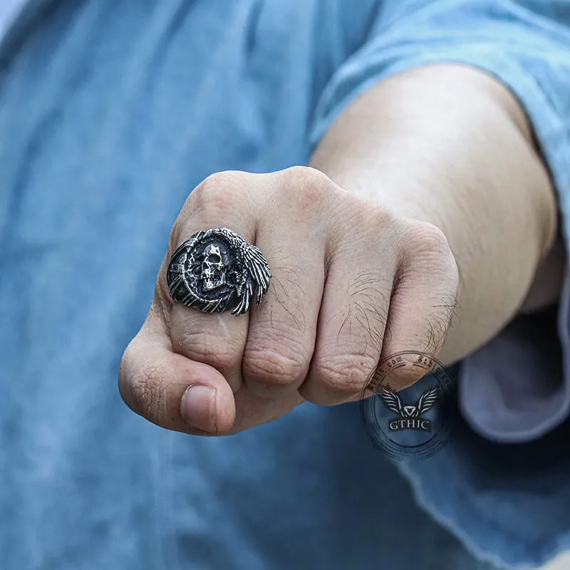 Crow Stainless Steel Skull Ring sold by GTHIC product image thumbnail 2