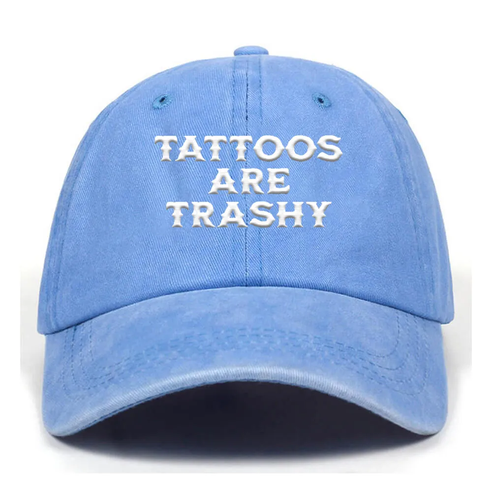 Tattoos Are Trashy Vintage Washed Baseball Cap sold by GTHIC product image thumbnail 3