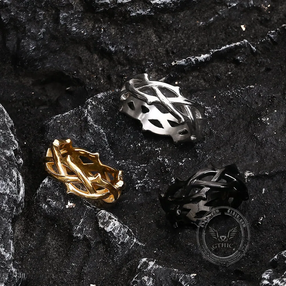 Thorn Vine Braided Stainless Steel Ring sold by GTHIC product image thumbnail 4