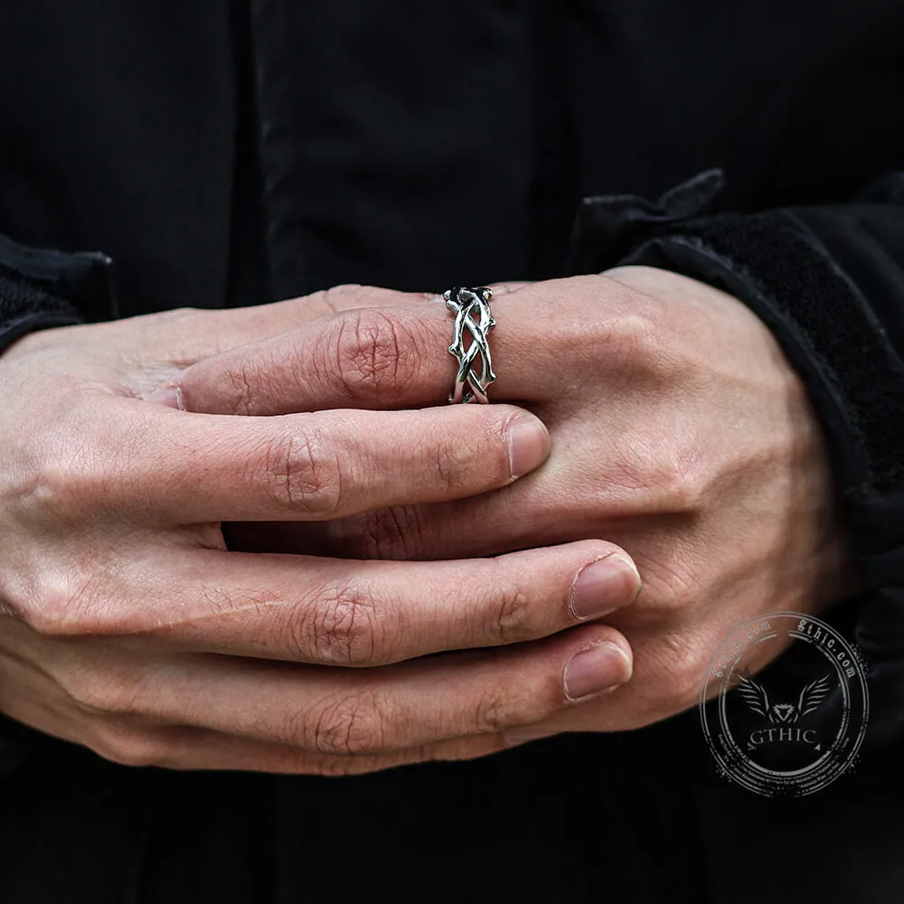 Thorn Vine Braided Stainless Steel Ring sold by GTHIC product image thumbnail 3