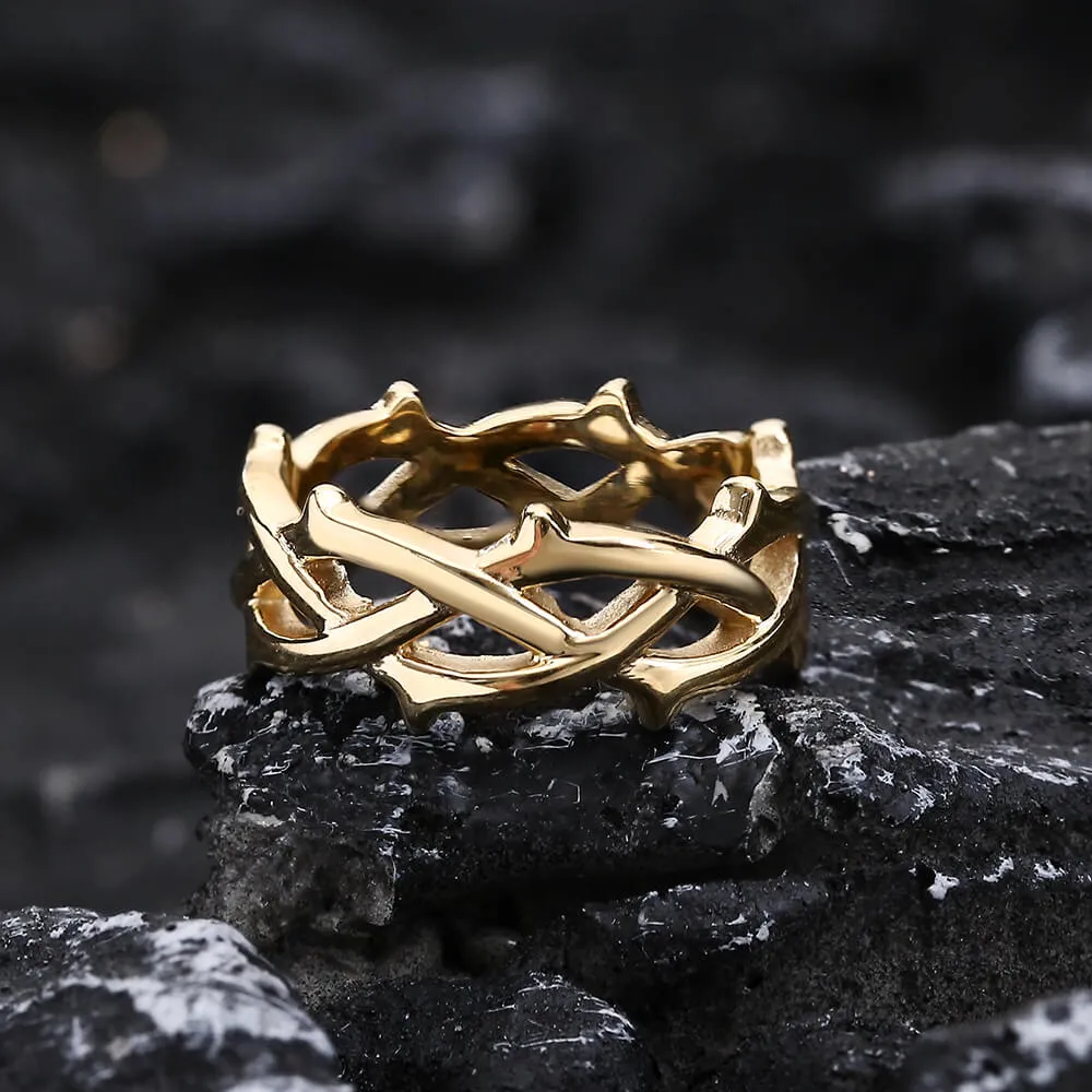 Thorn Vine Braided Stainless Steel Ring sold by GTHIC product image thumbnail 5