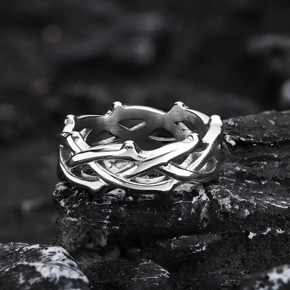 Thorn Vine Braided Stainless Steel Ring sold by GTHIC