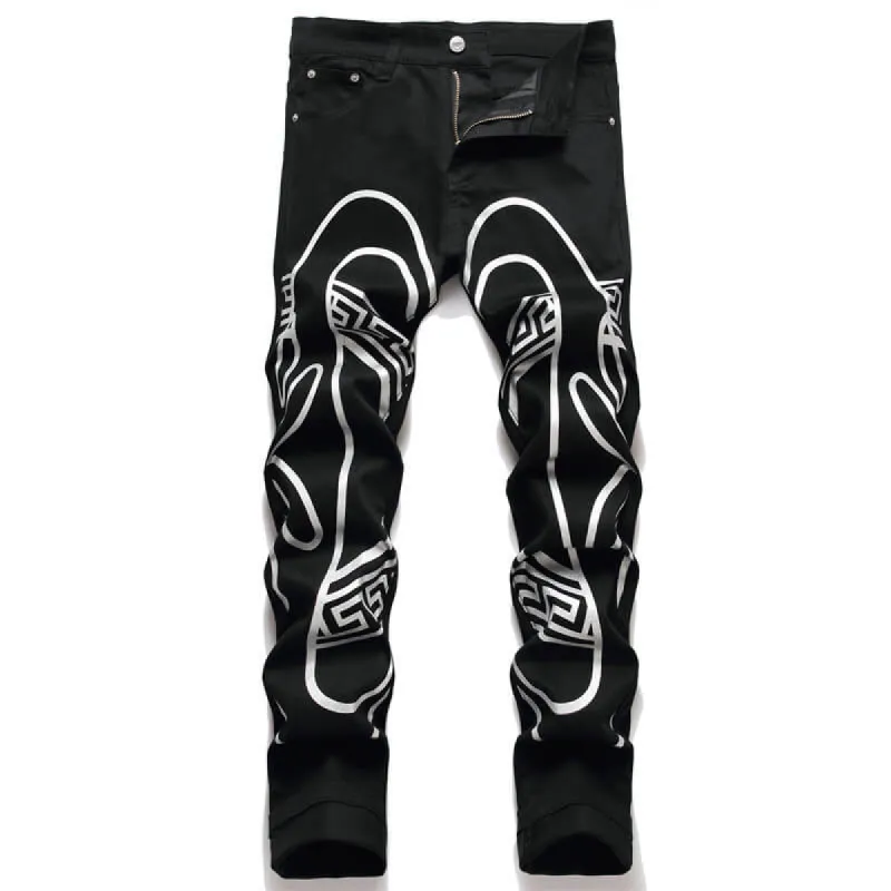Black Printed Cotton Men’s Pants sold by GTHIC