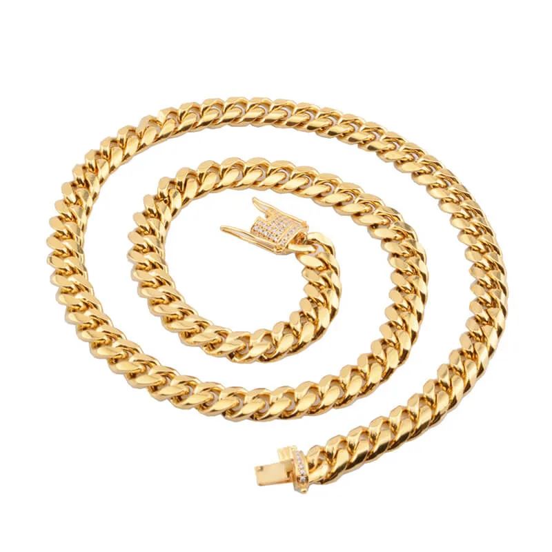 Golden Thick Cuban Chain Stainless Steel Necklace sold by GTHIC product image thumbnail 4
