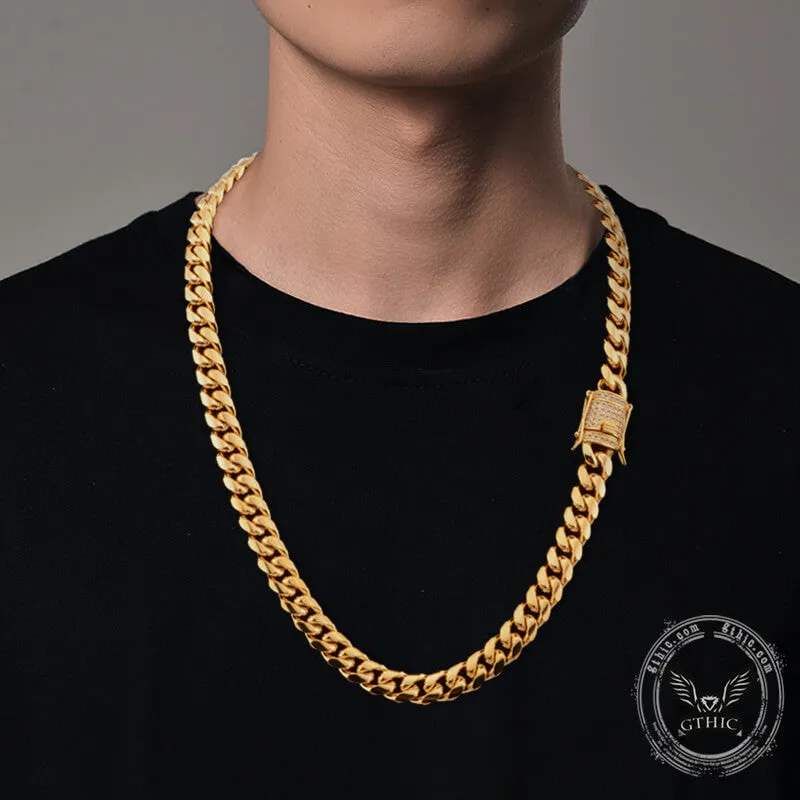 Golden Thick Cuban Chain Stainless Steel Necklace sold by GTHIC product image thumbnail 2