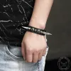 Punk Black PU Leather Spiked Bracelet sold by GTHIC