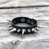 Punk Black PU Leather Spiked Bracelet sold by GTHIC