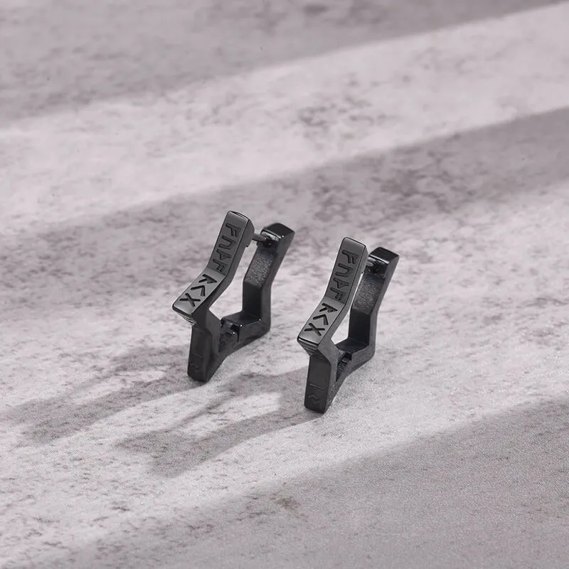 Pentagram Viking Rune Stainless Steel Stud Earrings sold by GTHIC product image thumbnail 5