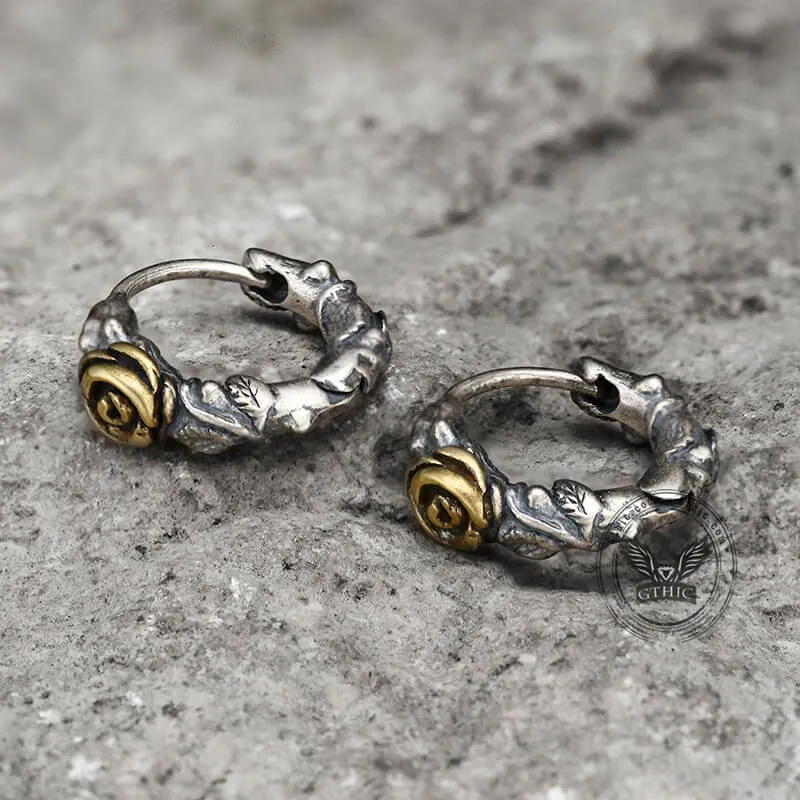 Metal Rose and Thorns Sterling Silver Hoop Earrings sold by GTHIC product image thumbnail 2