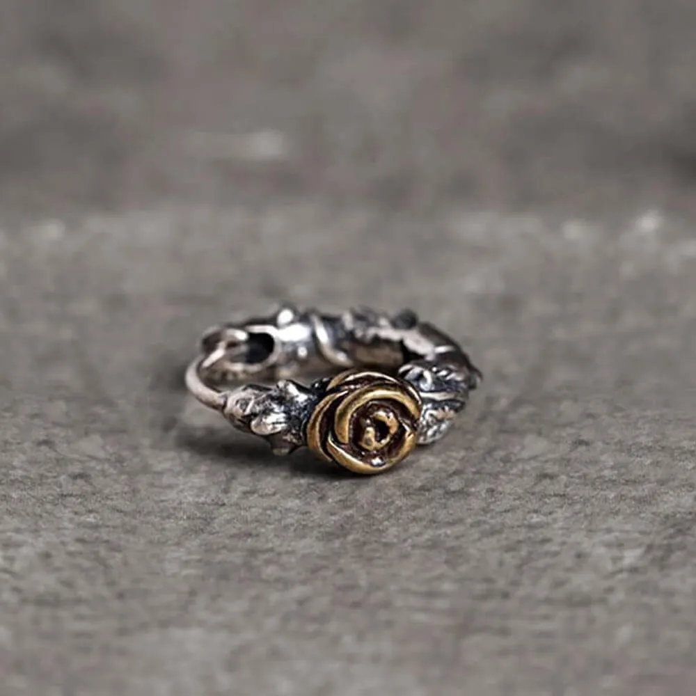 Metal Rose and Thorns Sterling Silver Hoop Earrings sold by GTHIC product image thumbnail 4