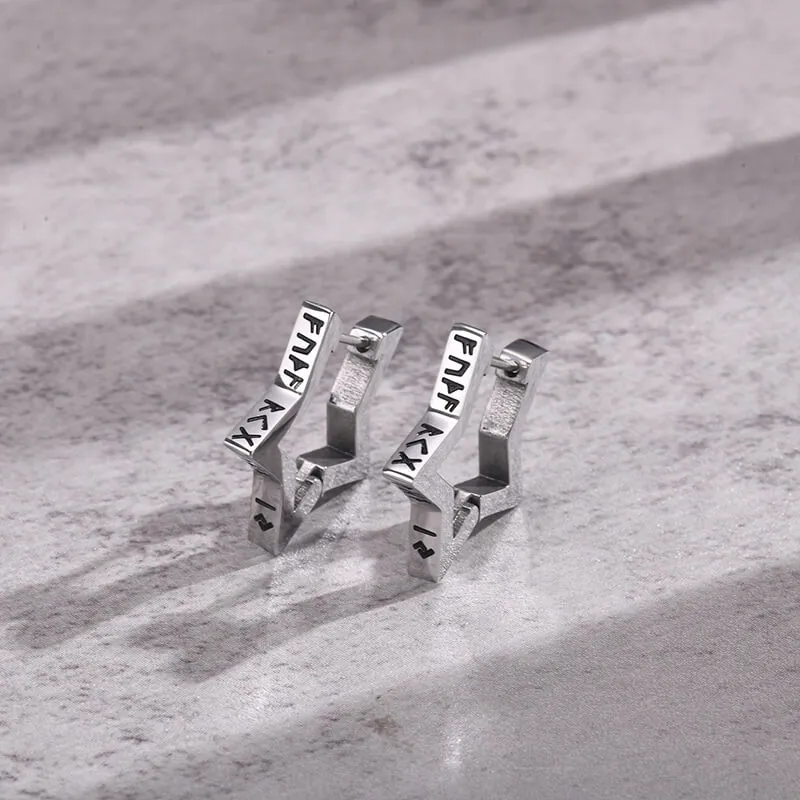 Pentagram Viking Rune Stainless Steel Stud Earrings sold by GTHIC product image thumbnail 4