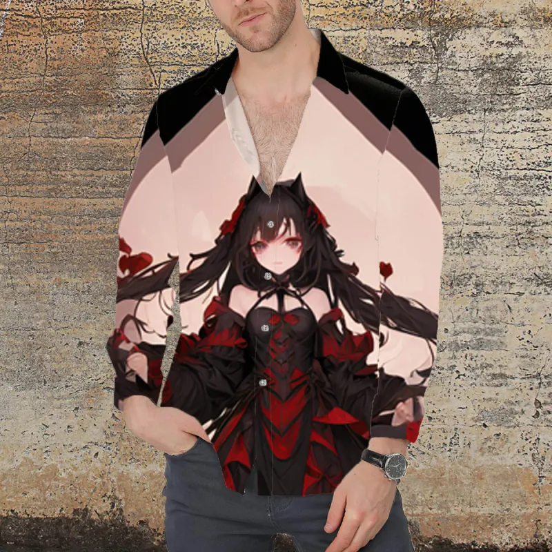 Gothic Wolf Girl Anime Long Sleeve Shirt sold by GTHIC