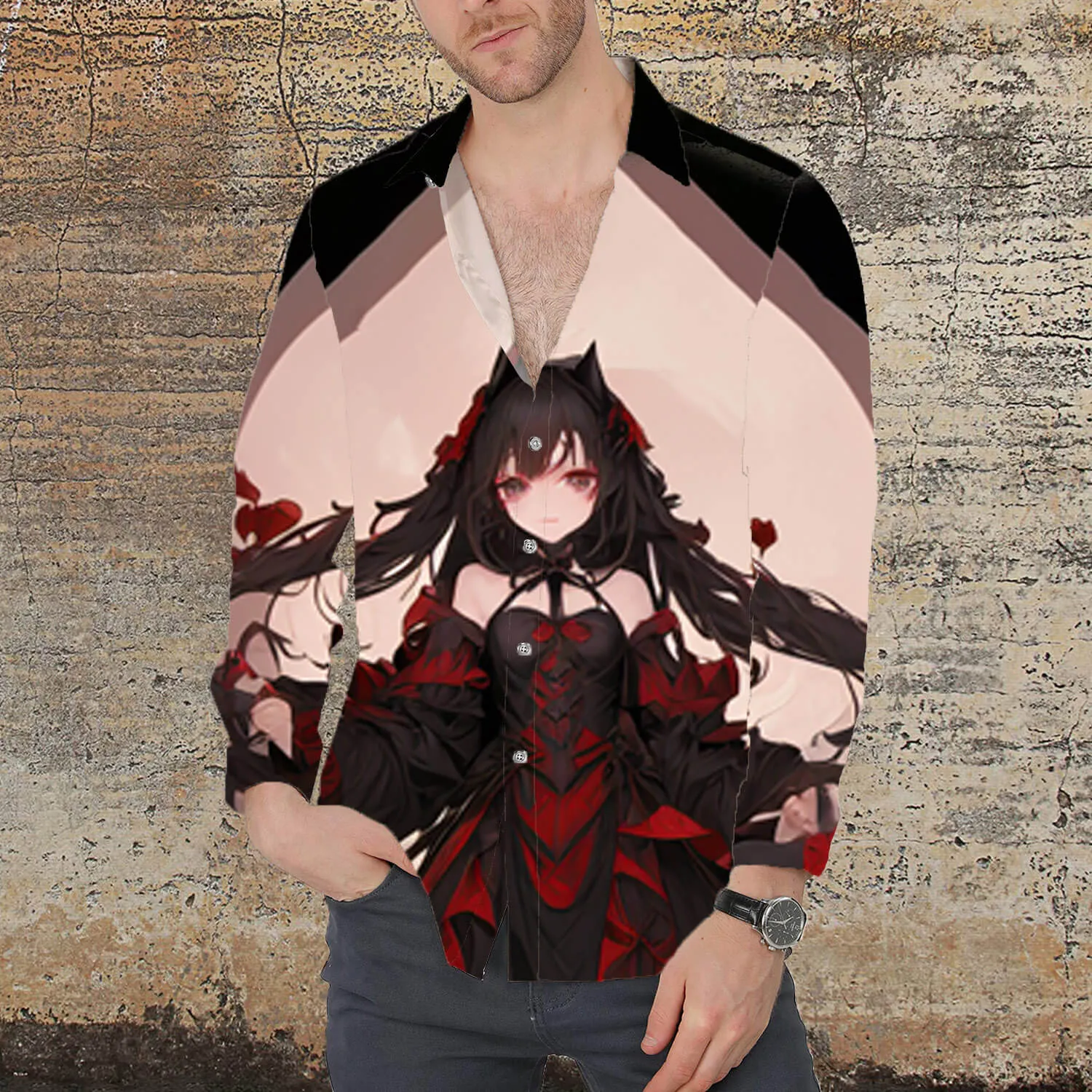 Gothic Wolf Girl Anime Long Sleeve Shirt sold by GTHIC