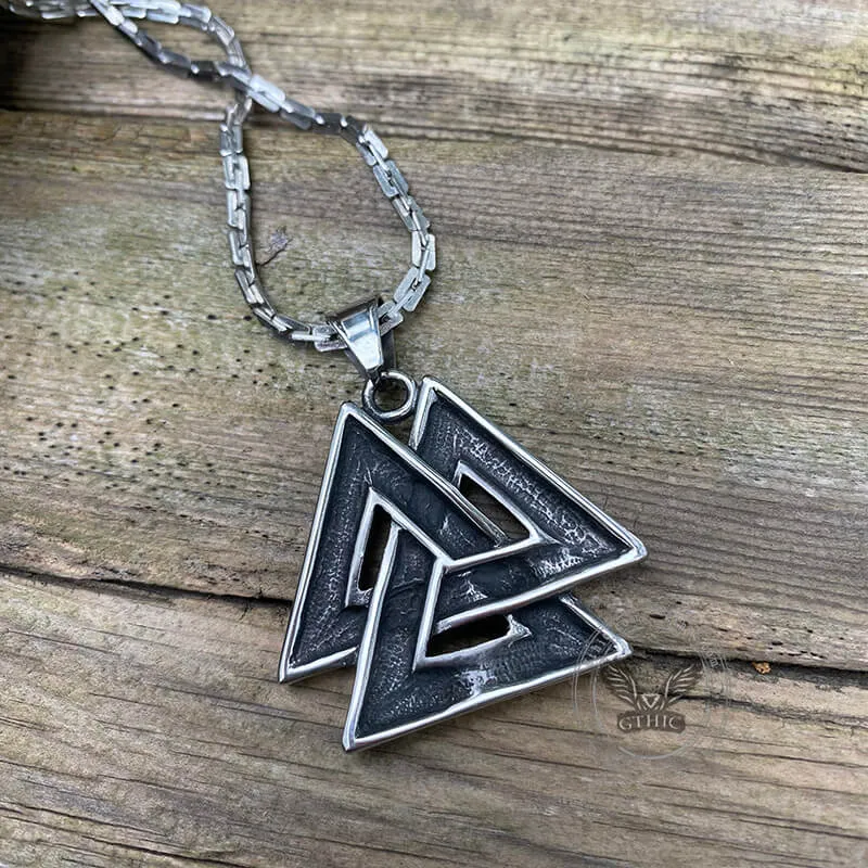 Vintage Valknut Stainless Steel Viking Pendant sold by GTHIC product image thumbnail 3