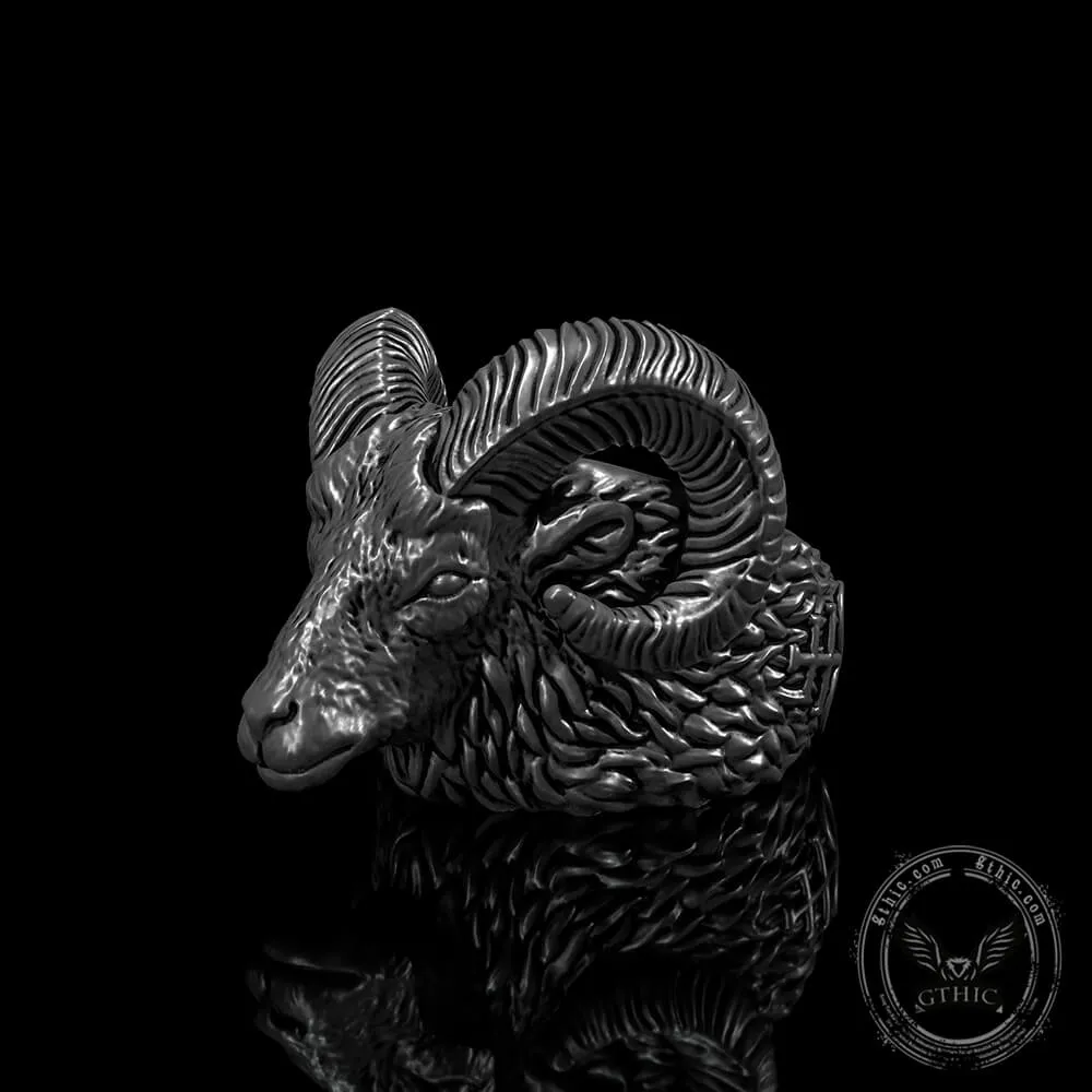 Leviathan Cross Goat Sterling Silver Ring sold by GTHIC product image thumbnail 4