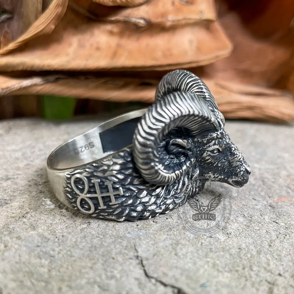Leviathan Cross Goat Sterling Silver Ring sold by GTHIC product image thumbnail 5