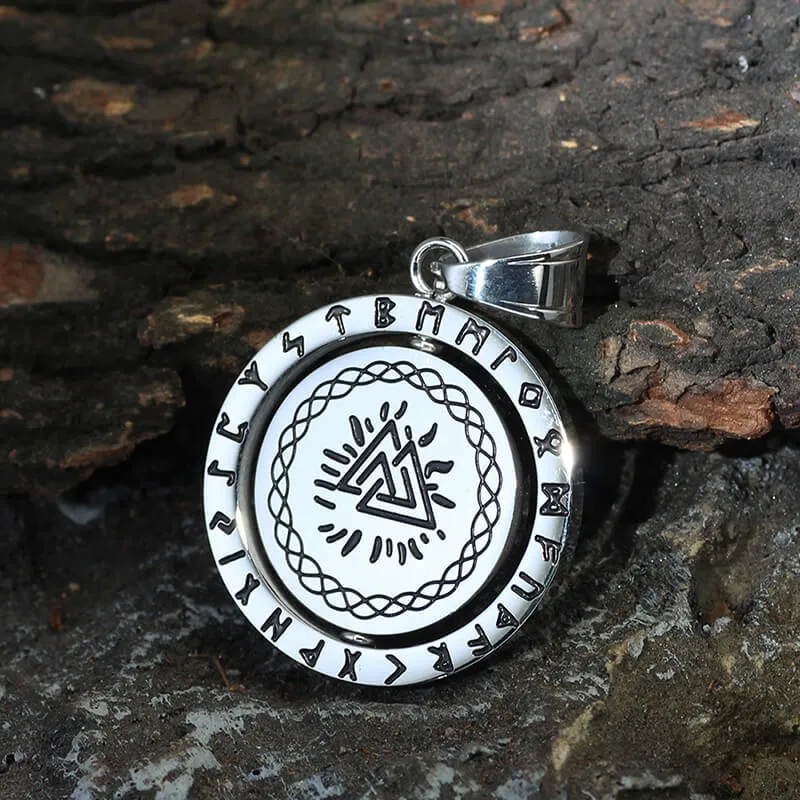 Viking Runes Valknut Stainless Steel Rotating Pendant sold by GTHIC product image thumbnail 2