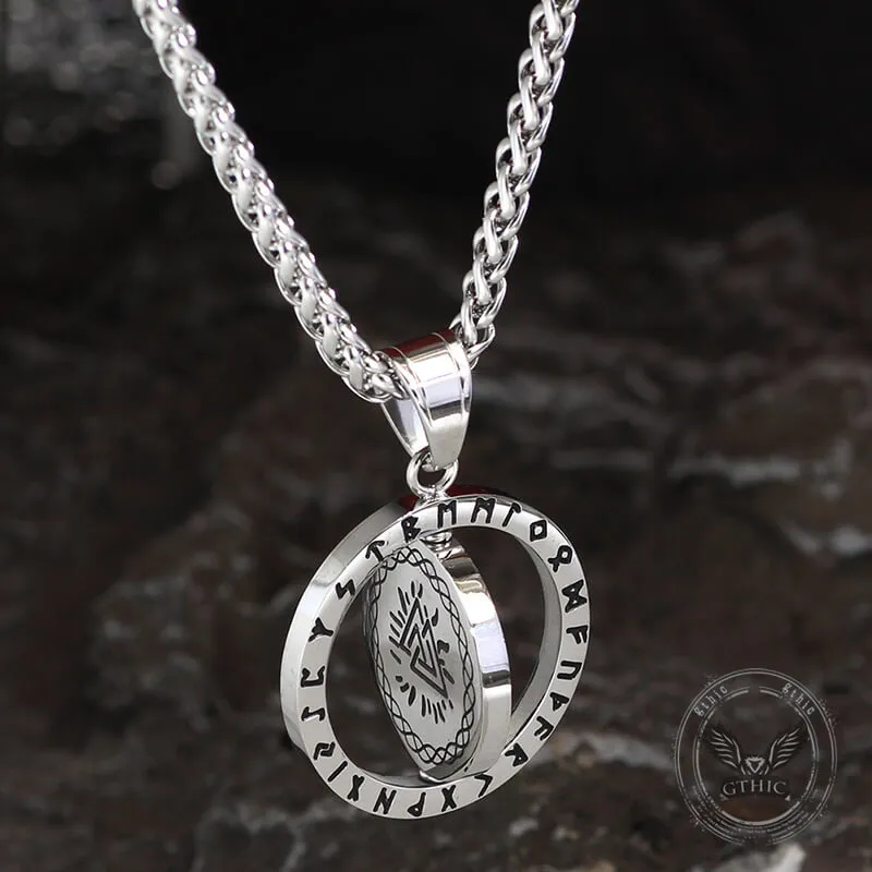Viking Runes Valknut Stainless Steel Rotating Pendant sold by GTHIC product image thumbnail 5