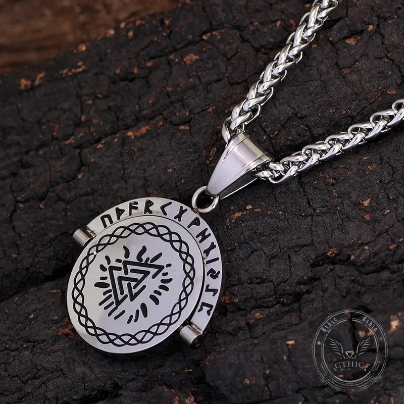Viking Runes Valknut Stainless Steel Rotating Pendant sold by GTHIC product image thumbnail 3