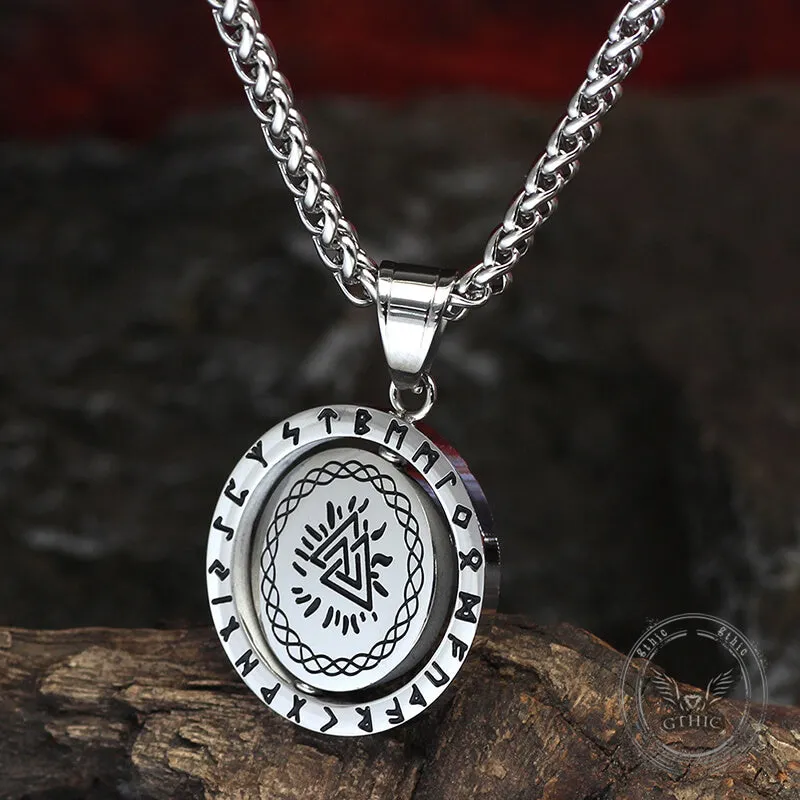Viking Runes Valknut Stainless Steel Rotating Pendant sold by GTHIC product image thumbnail 4