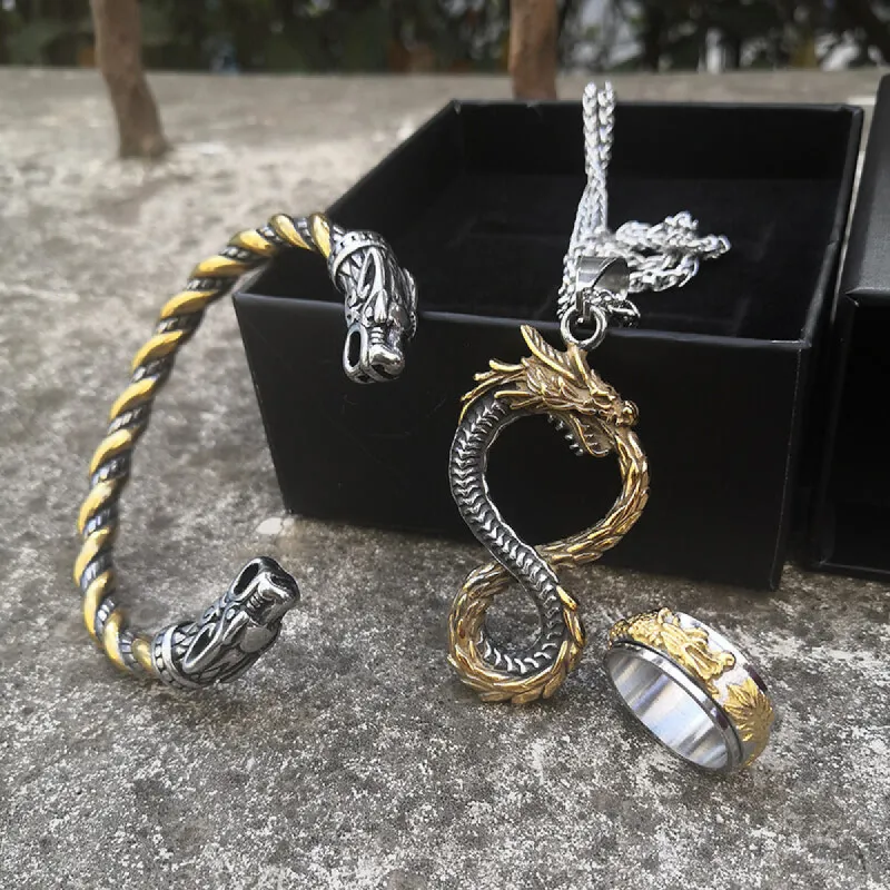 3 Pcs Mystery Dragon Stainless Steel Jewelry Set sold by GTHIC