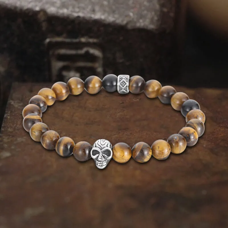 Skull Stainless Steel Beads Bracelet sold by GTHIC