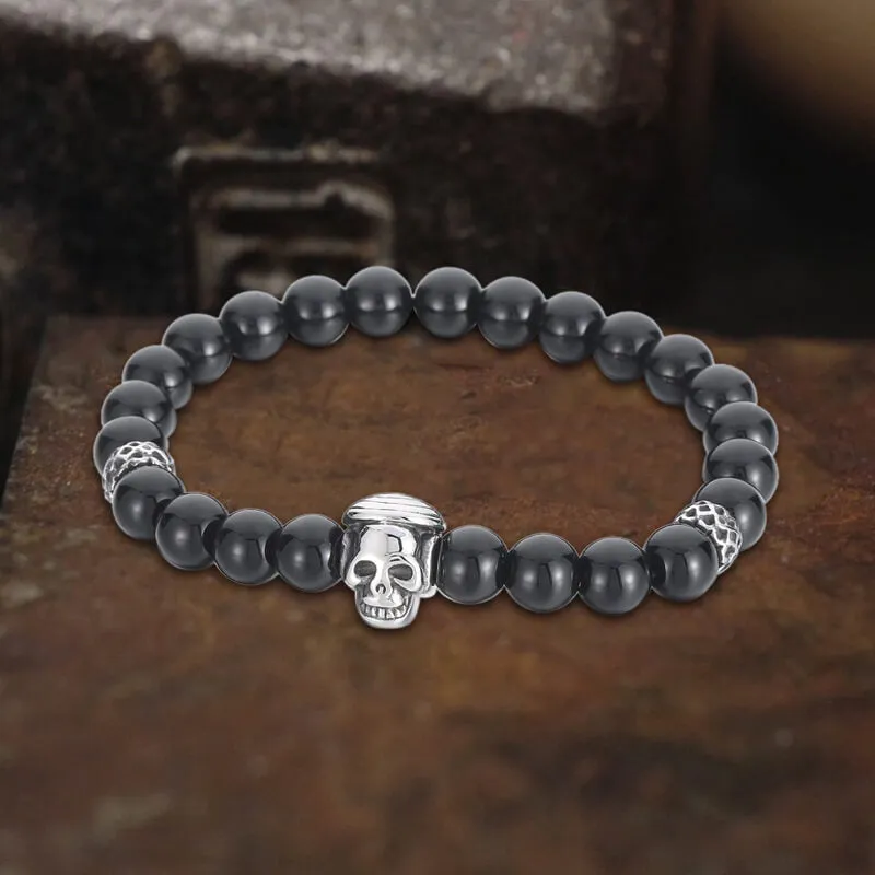 Skull Stainless Steel Beads Bracelet sold by GTHIC product image thumbnail 3