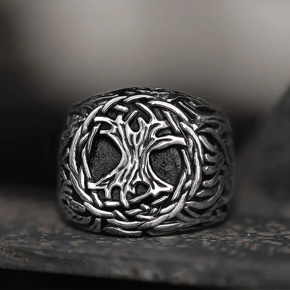 Yggdrasil 316L Stainless Steel Viking Ring sold by GTHIC