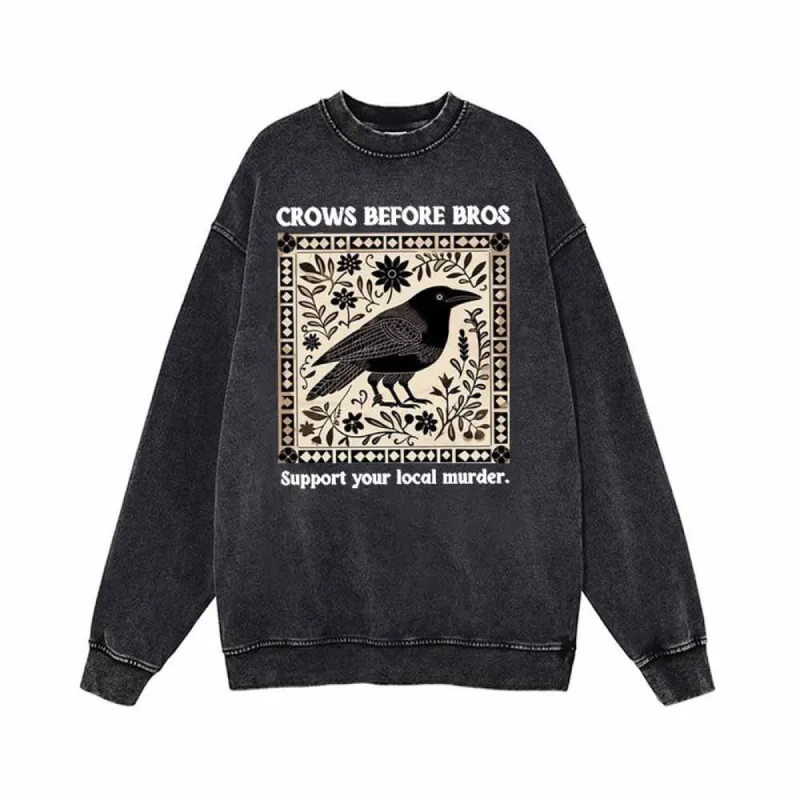 Crows Before Bros Vintage Washed Sweatshirt sold by GTHIC